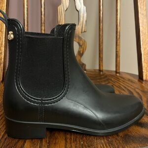 Elegant Black Waterproof Rubber Ankle Boots
